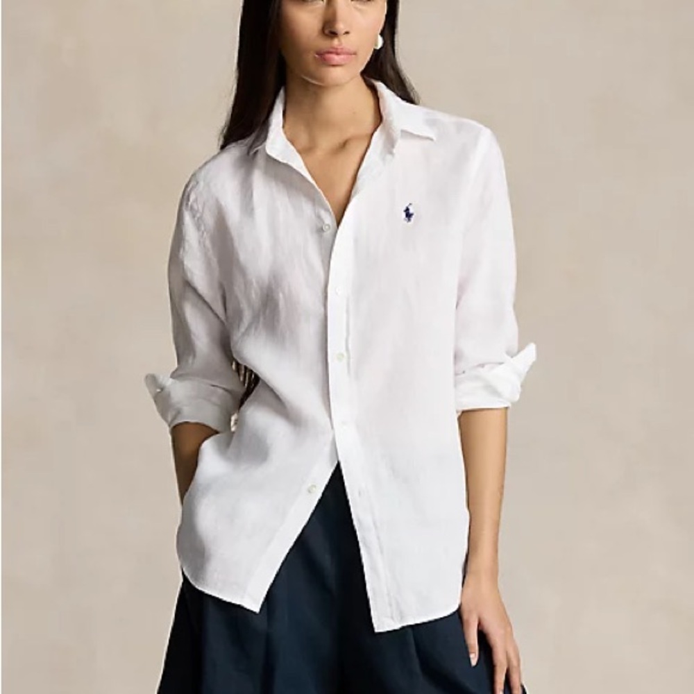 Polo Ralph Lauren White Linen Shirt